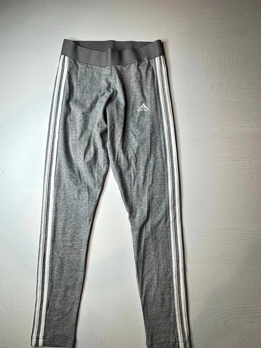 Adidas Loungewear Essentials 3-Stripes Leggings Grey White Small